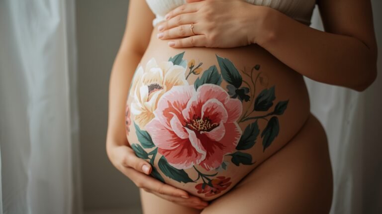 Body painting femme enceinte