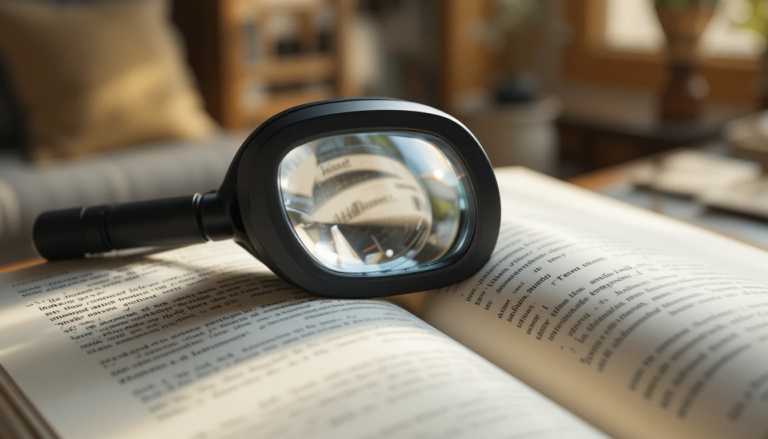 Loupe de lecture pour personne âgée